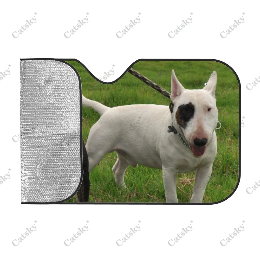 Animal Custom Bull Terrier Car Accessories Windshield Sunshade Foldable Sunvisor Protect UV Sunshade Visor Shield for SUV Cool