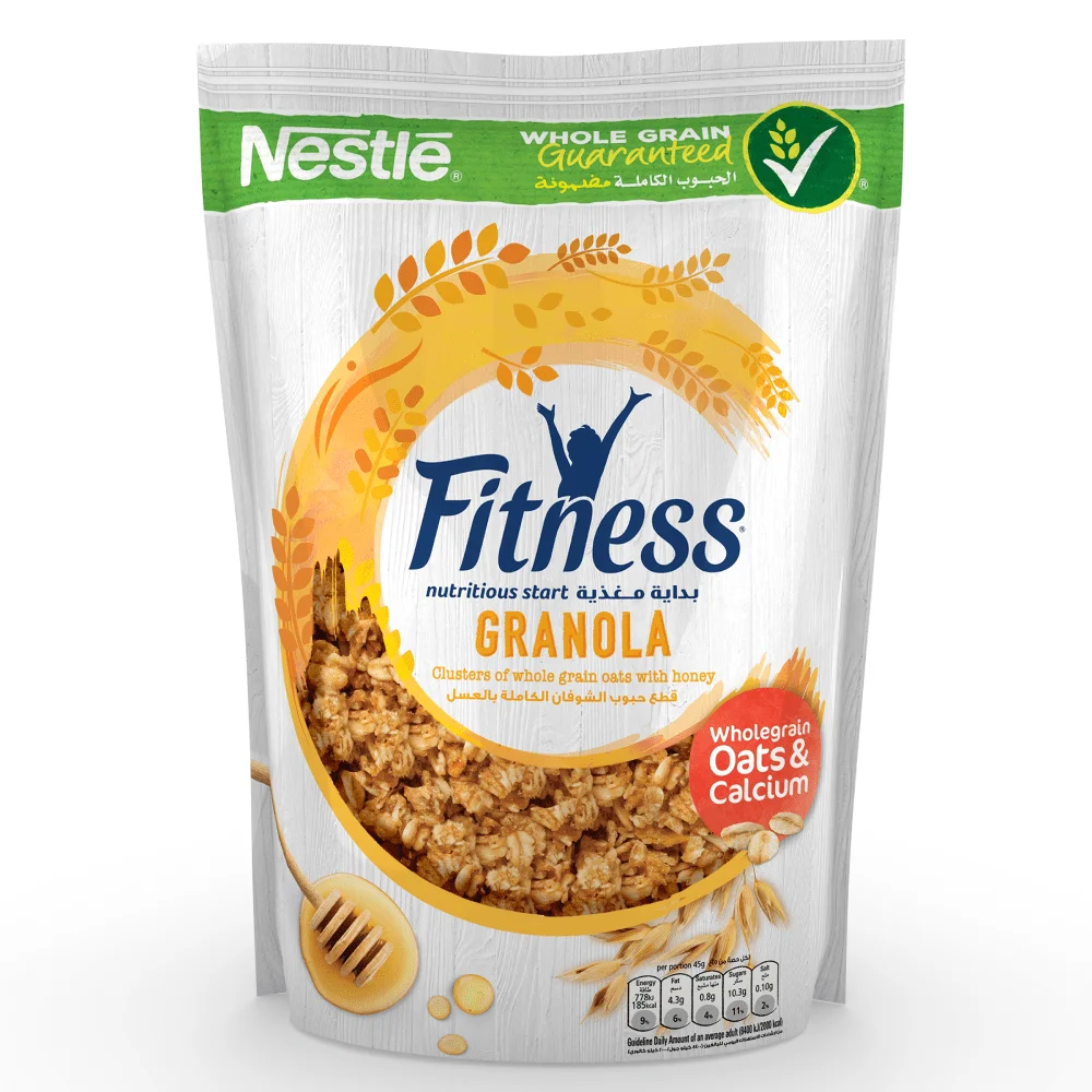 Nestlé Fitness Granola Clusters de avena de cereales integrales con miel, 450 g