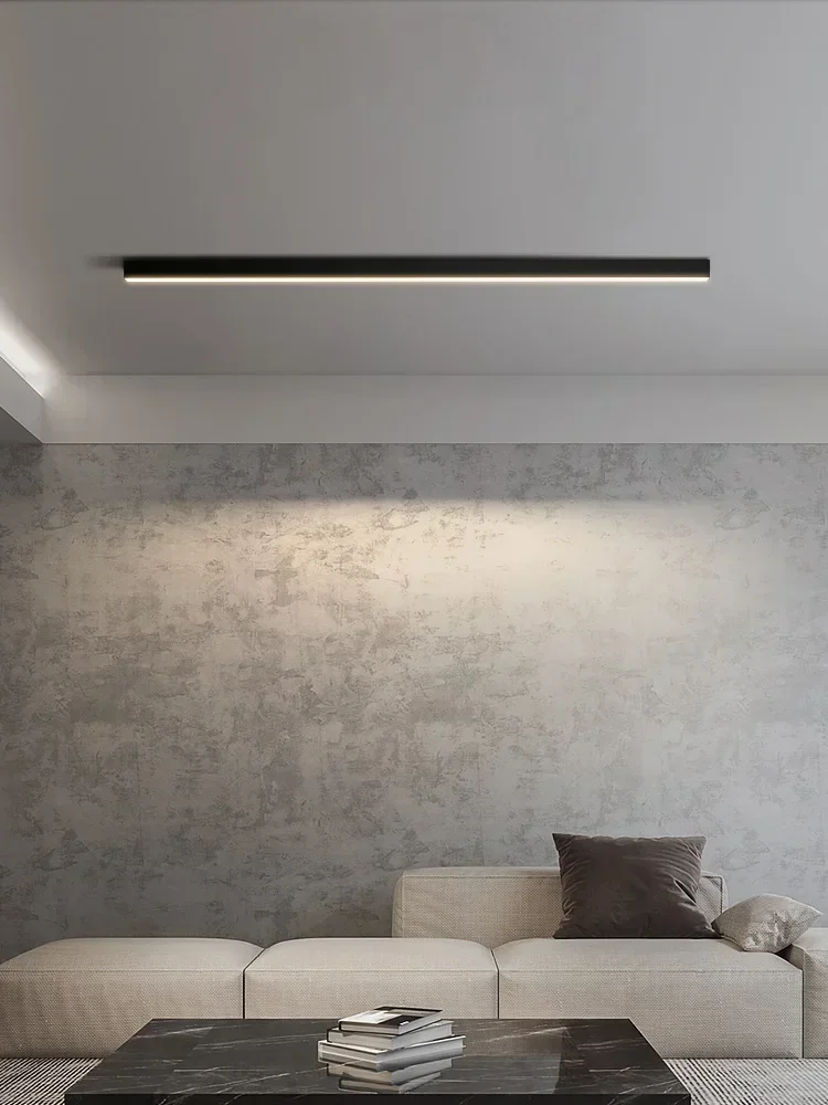 Imagem -02 - Moderno Minimalista Longo Tira Luzes de Teto Lâmpada Led Superfície Interior Montada Preto Branco Ouro Corredor Varanda Quarto Sala de Jantar