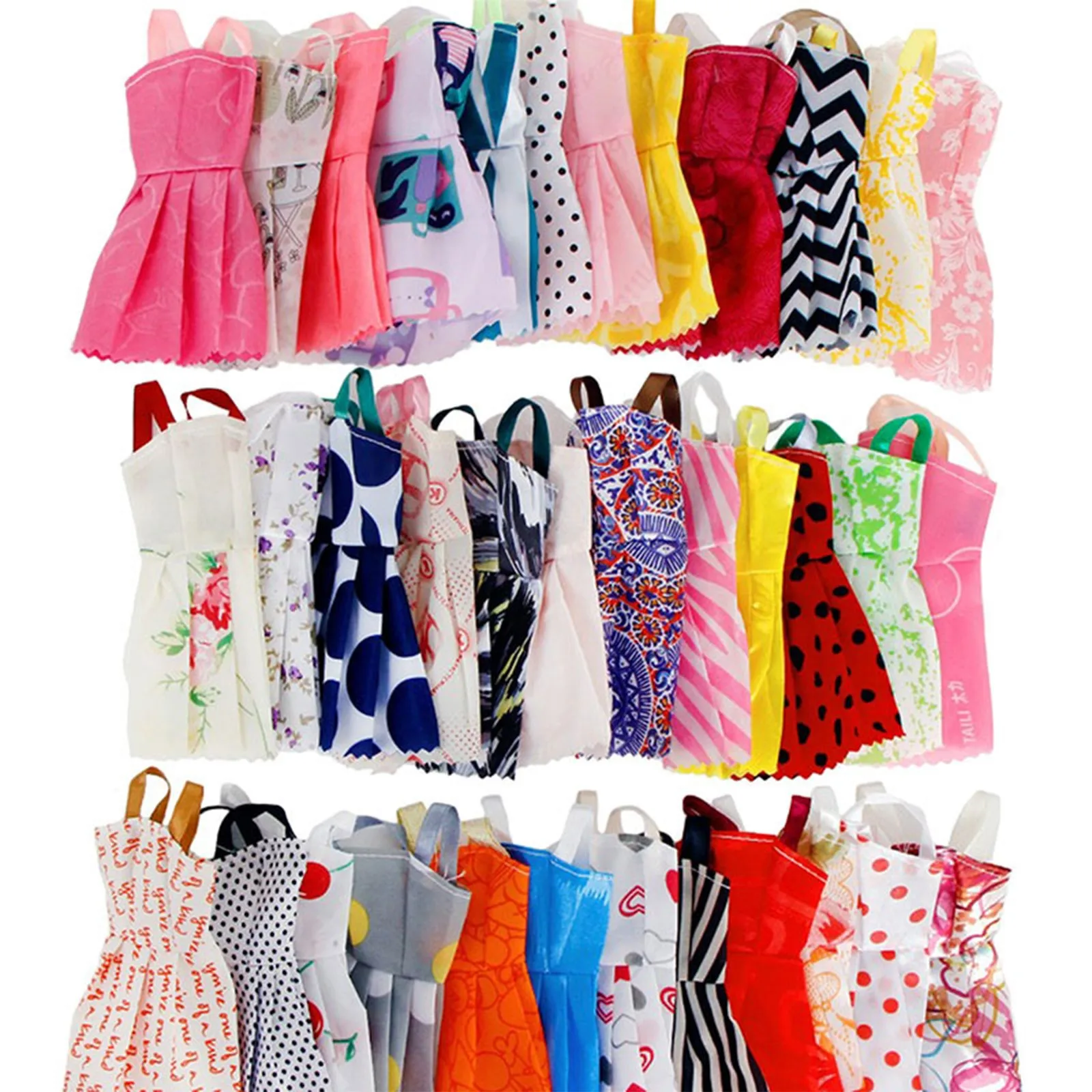 10Set Doll Dress Outfit Dress Fashion Coat Hats Sweater Pant Clothing For Barbie Doll Clothes Doll Accessories Girl's Toy Gifts