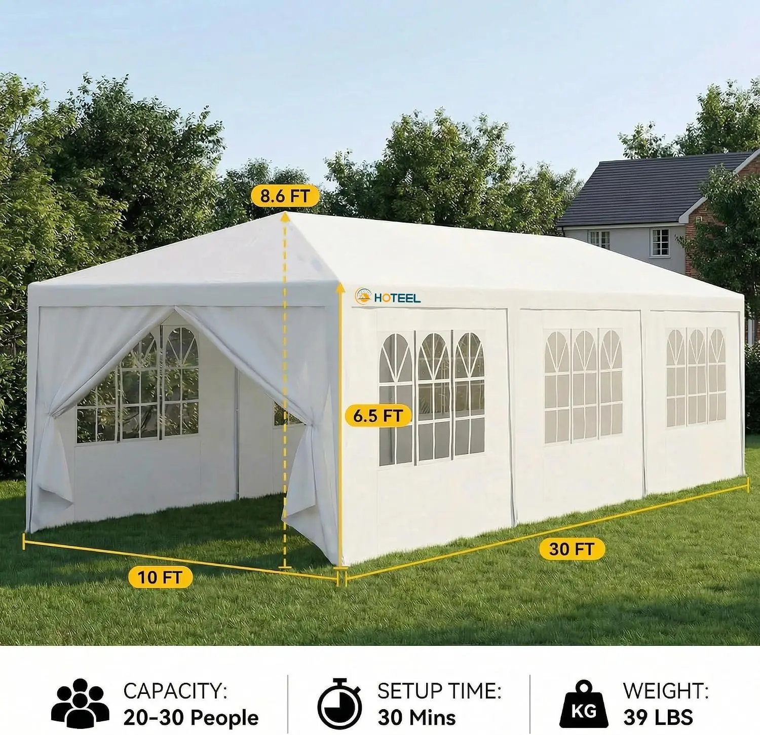 10x30FT Outdoor Canopy Party Tent for Events