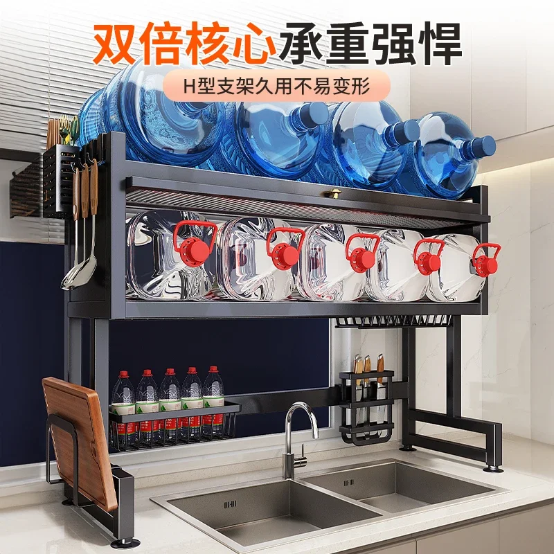 

Kitchen Sink Shelf Dishwasher Sink Dust-proof Cupboard Countertop Storage Tableware Multifunctional Storage Drain Rack