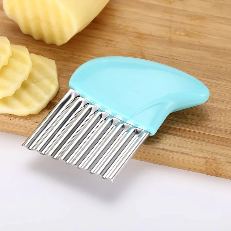 Stainless Steel Vegetable Carrot Wavy Cutter Slicer Potato Chips Corrugated Knife Kitchen Wrinkled French Fries Kitchen Gadgets