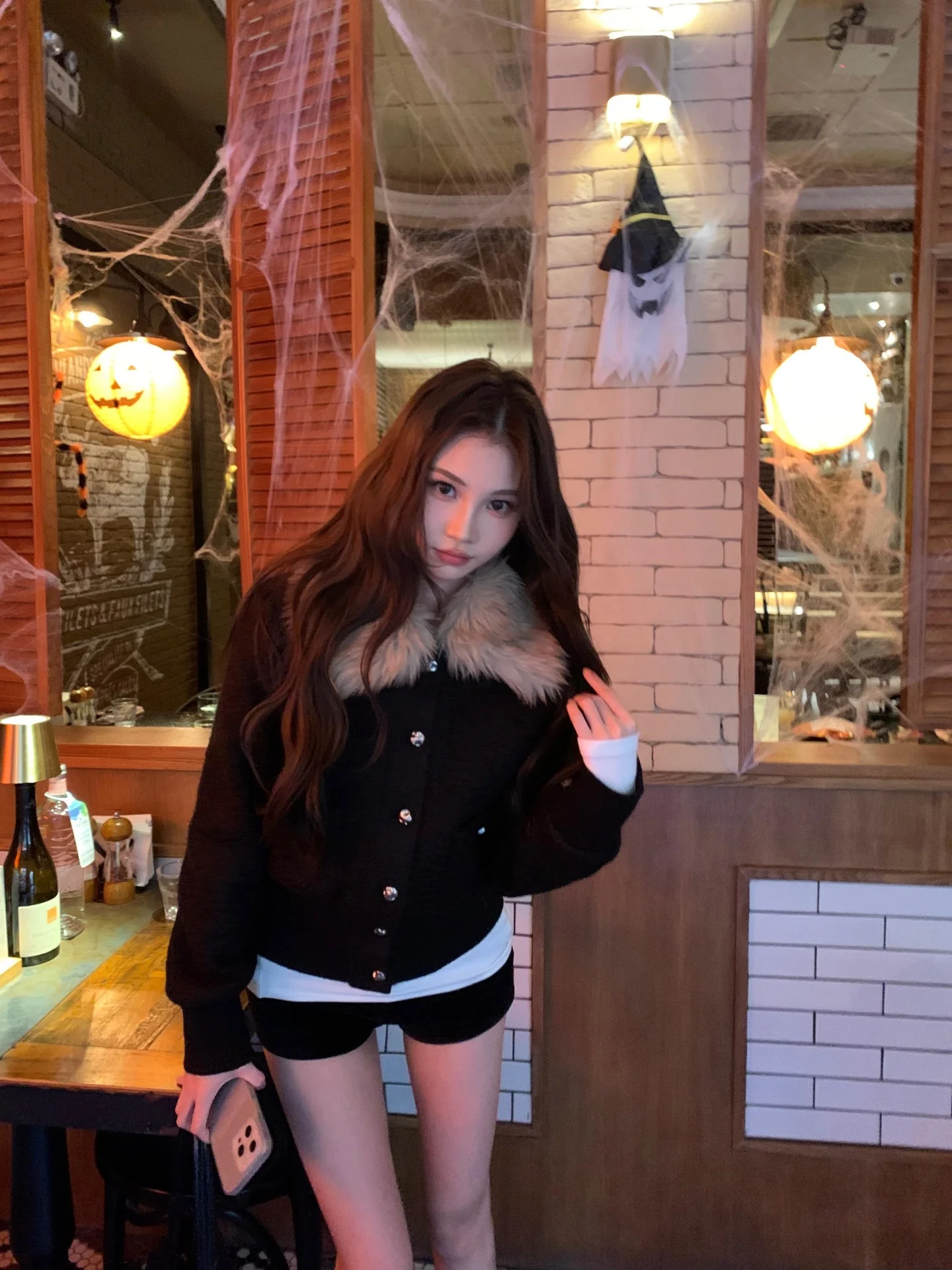 Lilystore25AW, cuello de piel desmontable de lujo, ort Jaet, pequeña fraanza Sle, Otoño Invierno, ropa de abrigo Faion para mujer