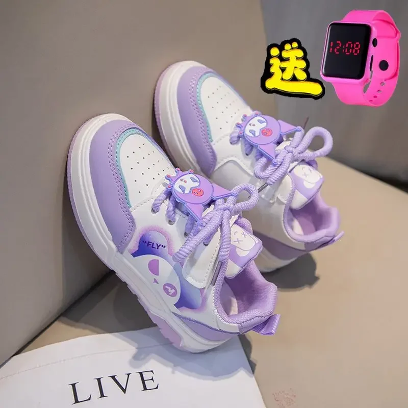 Kuromi Anime Kawaii Sanrio Children Casual Fashion Shoes New Spring Autumn Cute Cartoon Sweet Board Sneakers Gifts for Kids