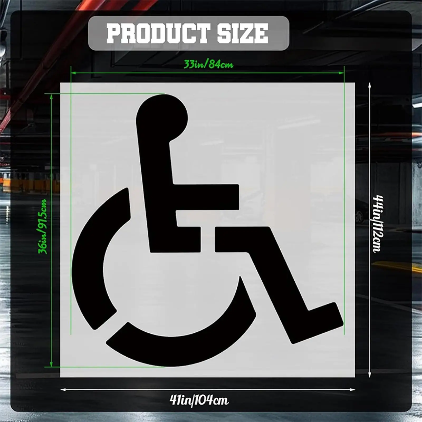 Stencil per disabili Facile da usare Pittura su pavimentazione Stencil versatile per parcheggio