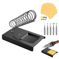 Soldering Iron Stand Holder with 5/10PCS Welding Cleaning Sponge With Soldering Iron Tips Electric Soldering Iron Accessories