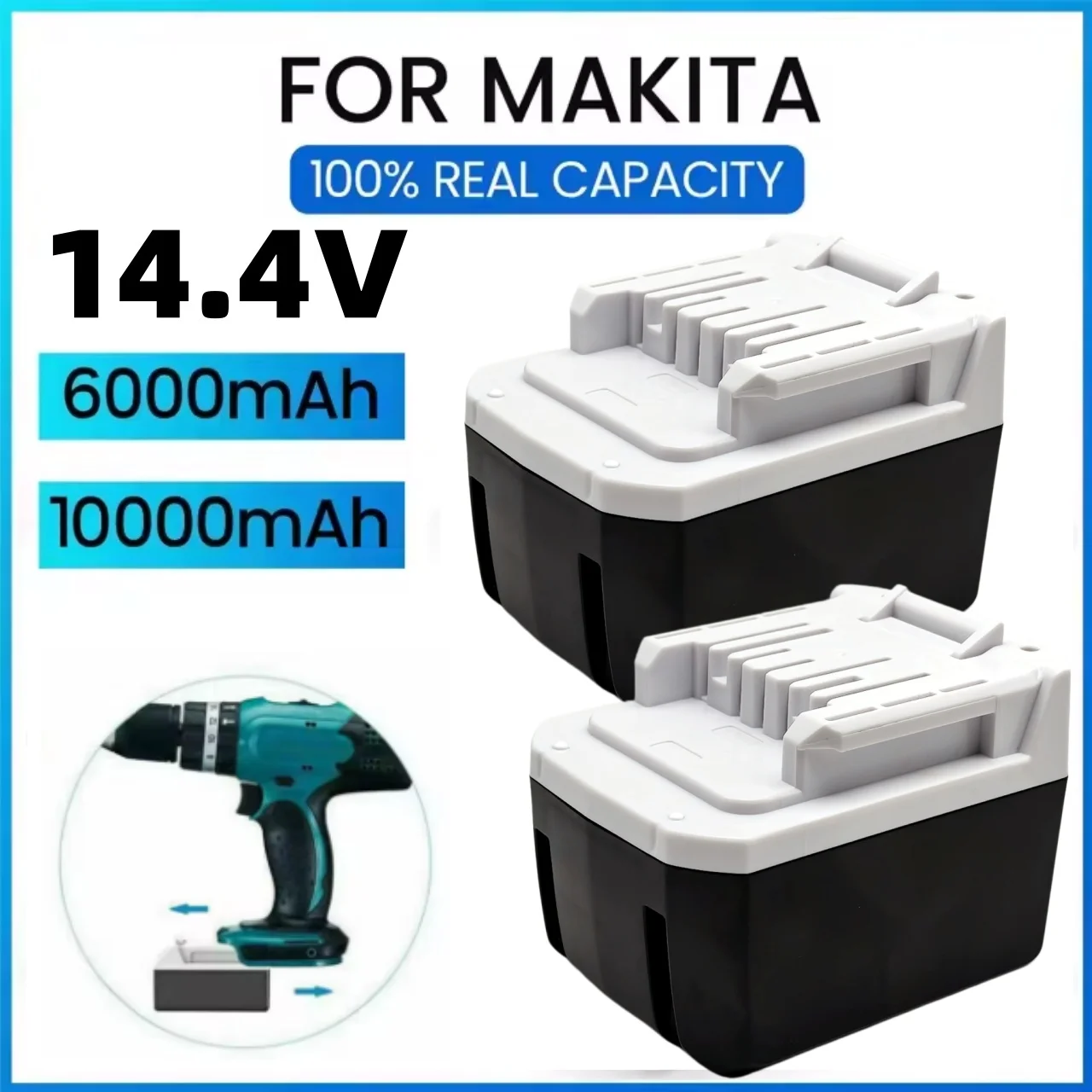 

For Makita BL1460G 14.4V 6.0Ah 10.0Ah Rechargeable Li-Ion Battery DC18WA DMR106 UH480D UH520D UM165D UR140D BL1413G