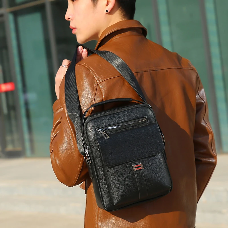 

New men's bag Luxury designer leather men's handbag shoulder bag crossbody bag vertical Sling Bag 서류가방 bolsos para hombre