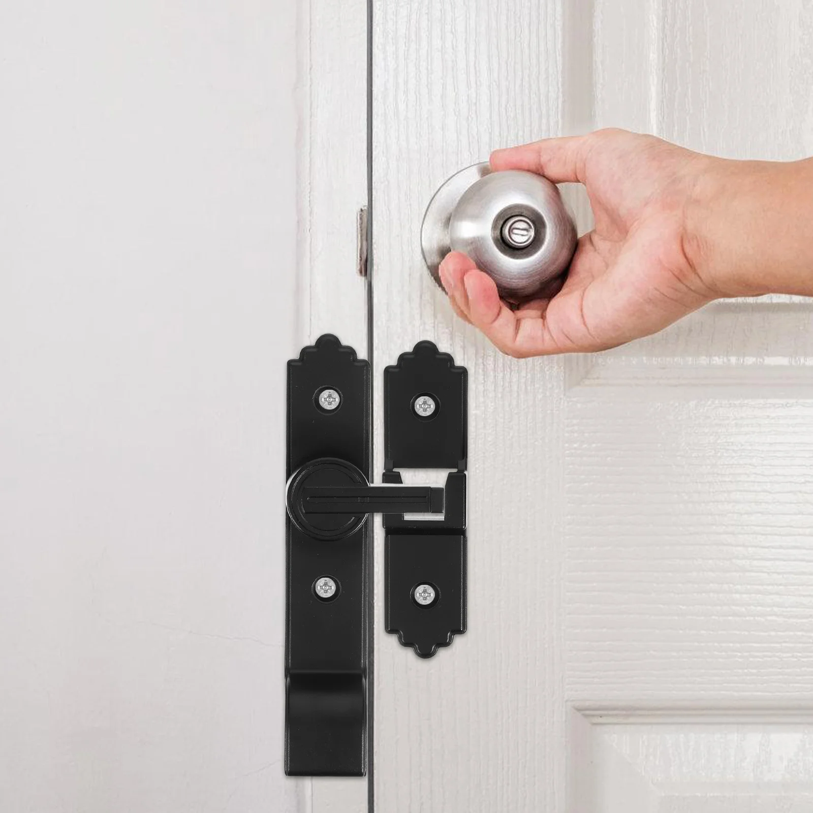 قفل الباب المحمول مزلاج البطاقة لا الحفر الداخلية الحمام باب الحظيرة قفل أمان الترباس لأمن المنزل شقة #3