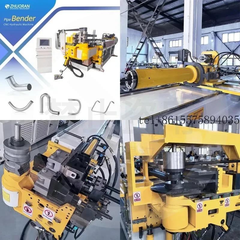 hot Zhuoran Automatic Hydraulic Servo Bend Aluminum Stainless Steel Alloy Square Pipe Bending Machine Motor Bearing Pump CE