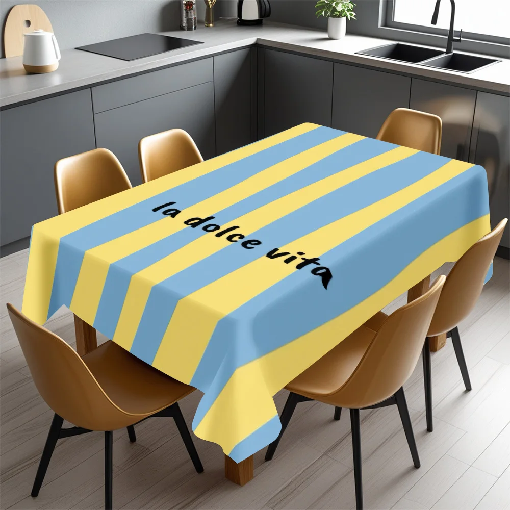 La Dolce Vita Cafe Tablecloth Waterproof Picnic Table Cover for Dining Room Outdoor Patio Decor