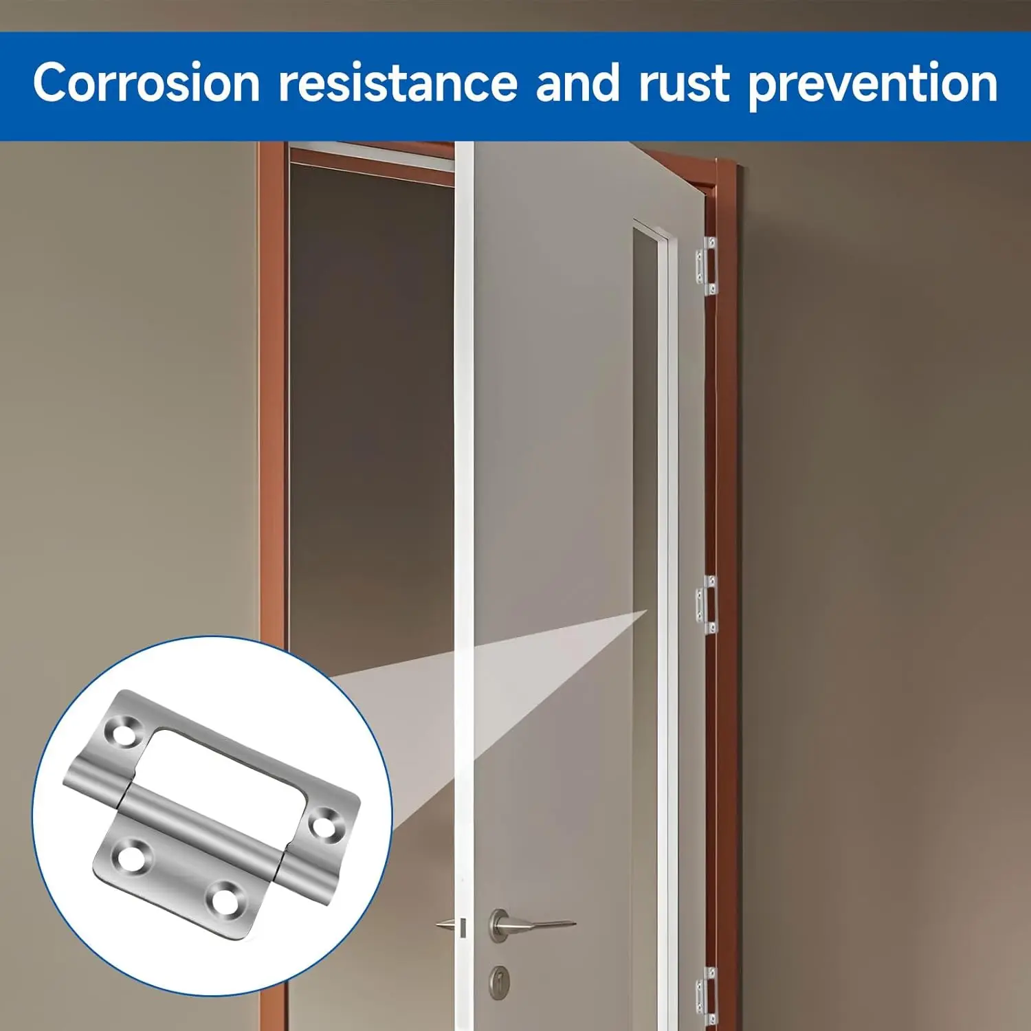 

4pcs Metal Door Hinge Bright Galvanized Flat Door Cabinet Hinges Durable Long Lasting Metal Door Hinges Home Accessories