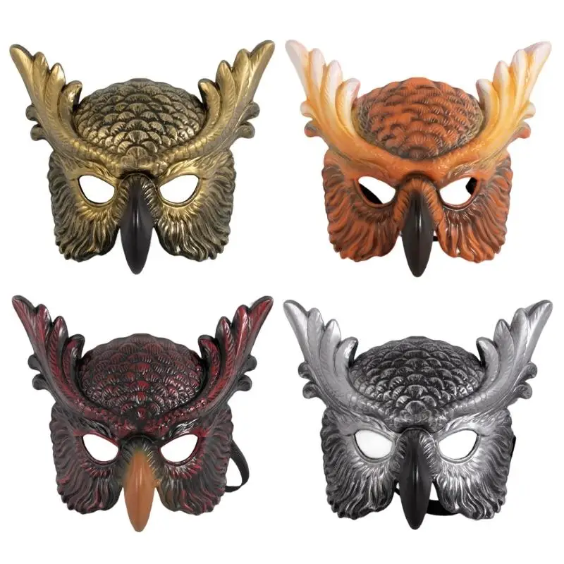 

652F Masquerade Mask Owl Mask Bird Mask Beak Half Face Mask Halloween Cosplay Costume Costume Mask for Mardi Gras