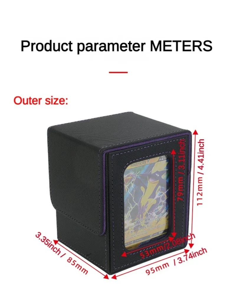 100+ تحميل بطاقة التداول صندوق سطح السفينة مع 2 فواصل بولي Leather الجلود المغناطيسي إغلاق بطاقة الألعاب صندوق تخزين لبطاقات YuGiOh MTG الرياضية