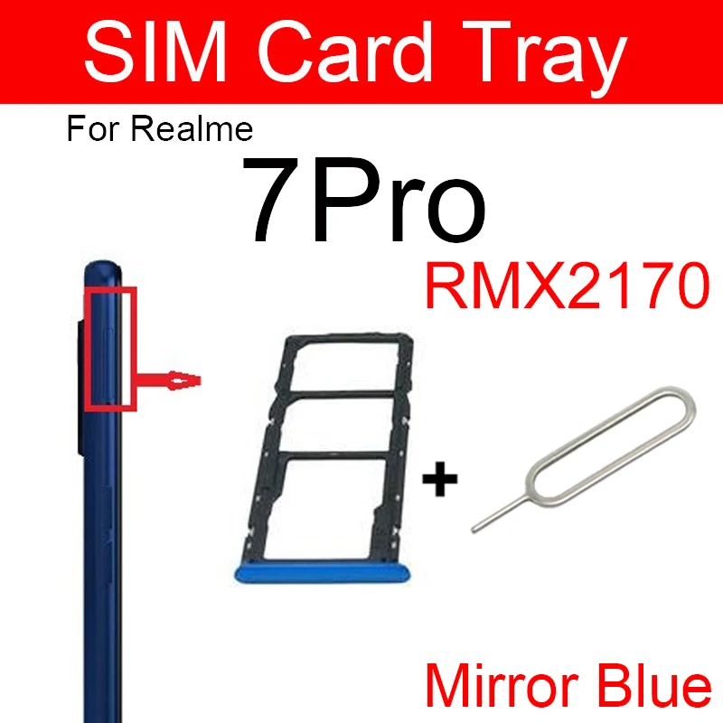 SIM Card Tray For OPPO Realme 7 5G 7 Pro 7i Global Asia Dual Sim Card Slot Tray Holder   Card Reader Adapter Replacement