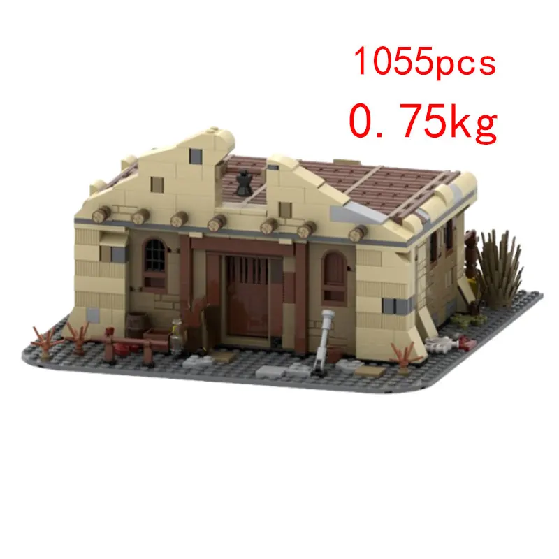 بقعة MOC-119111 1055 قطعة تجميع الجسيمات الصغيرة اللبنات البناء الغربي شبح الحانة بار منزل لعبة مجسمة هدية