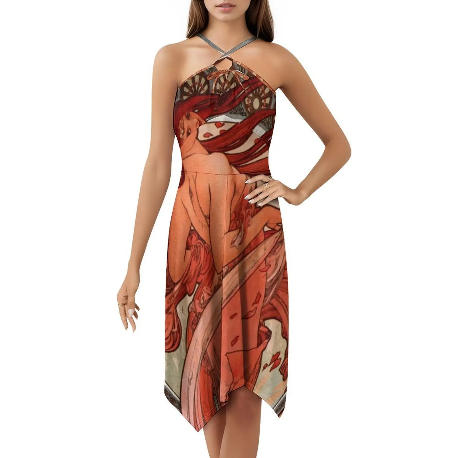 فستان حفلات أنيق للسيدات من ألفونس موكا فستان على شكل حرف A مع خيارات قصيرة/طويلة/بدون أكمام فن الرقص نوفو ألفونس #5