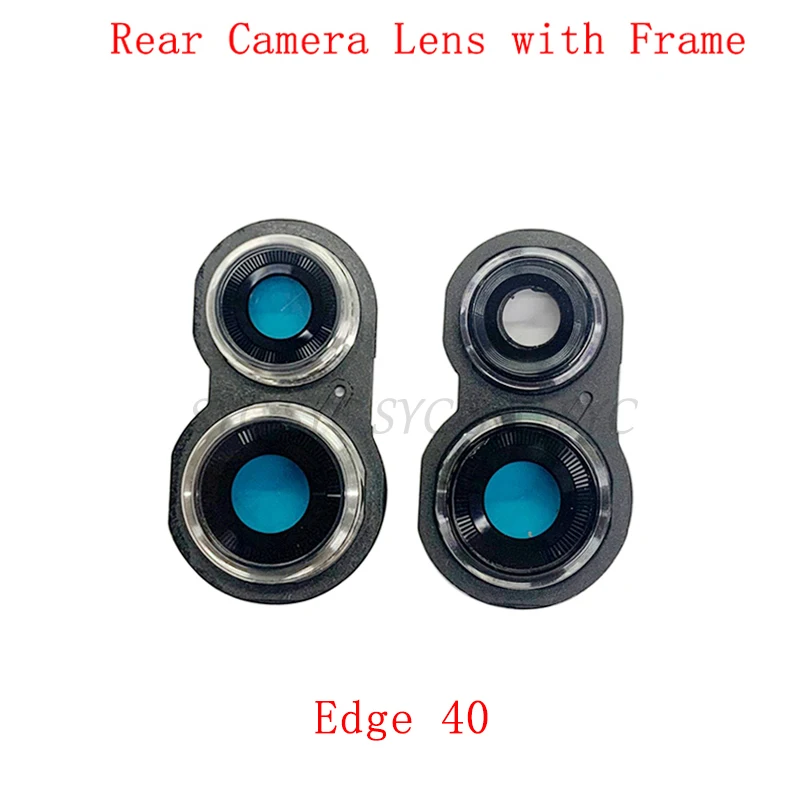 Back Camera Lens Glass with Frame Holder For Motorola Edge 40 Rear Camera Lens with Frame Repair Parts