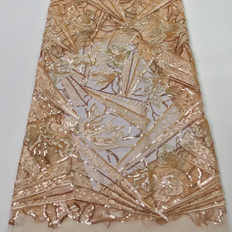 Lace Mesh Bead Sequin Embroidered Fabric for Performance Costume Dress Clothing Design Diy By The Yard Sewing Material