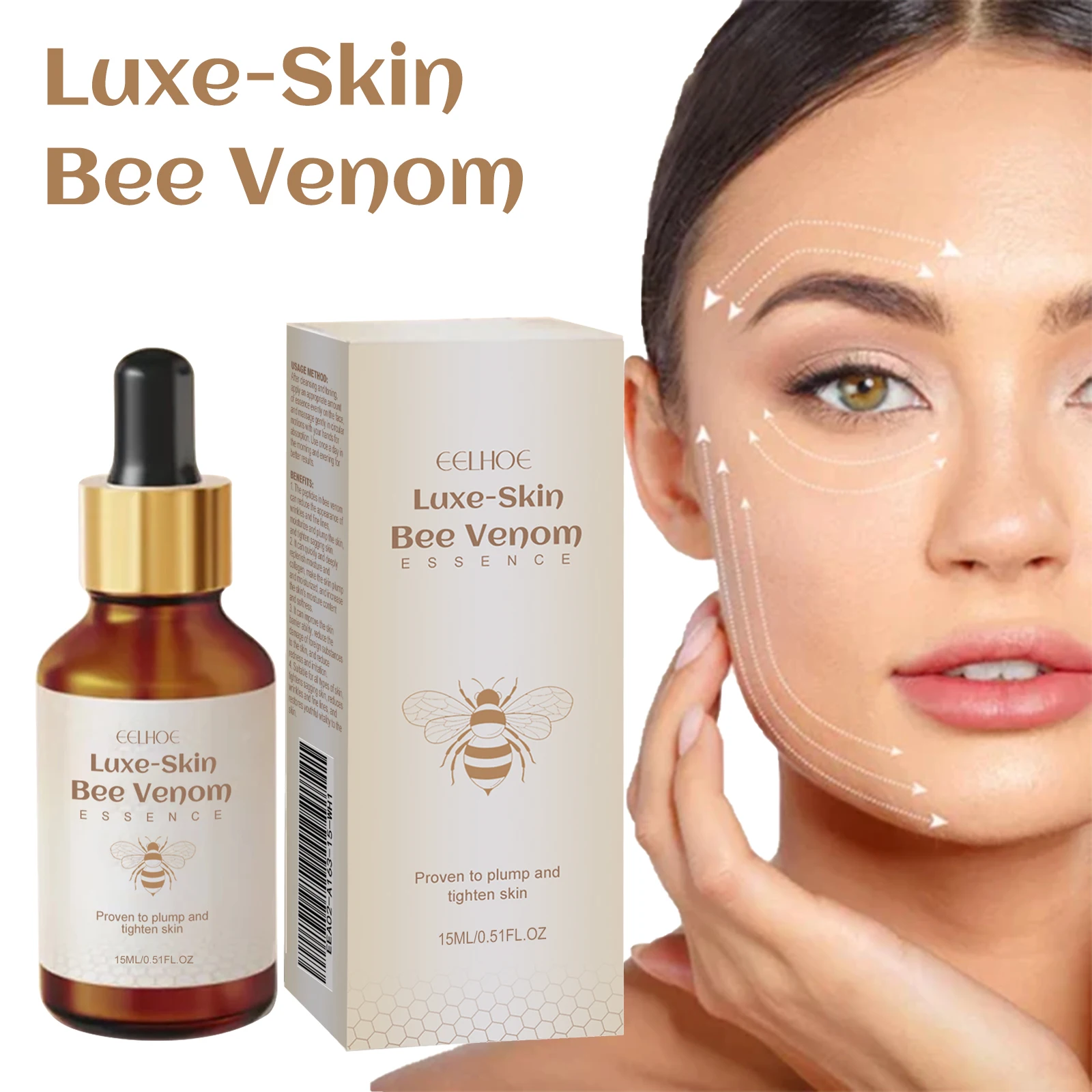 Facial Essence To Reduce Fine Lines Glycerin Essence Lifting, Firming and Moisturizing Bee Venom Essence Skin Care Products