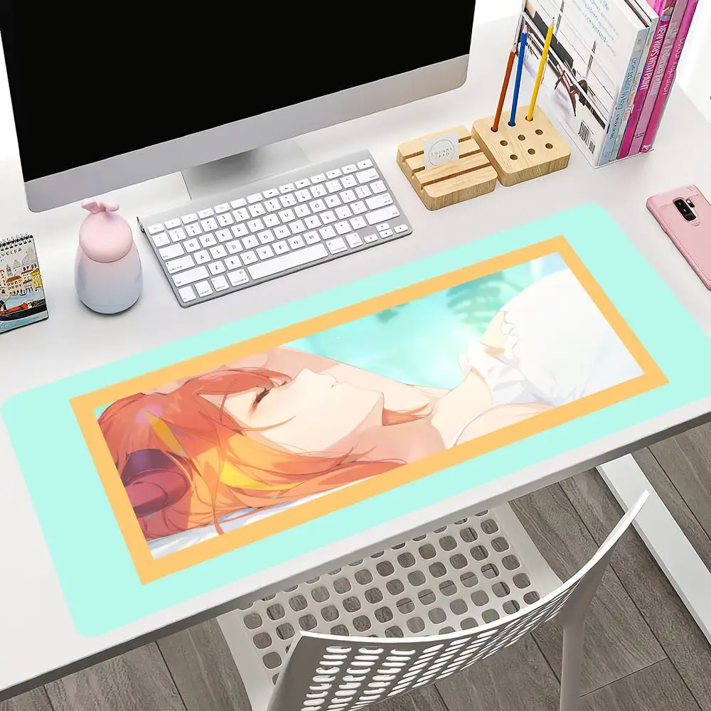 Anime Girl Kiryu Coco Hololive Mauspad, großes Gaming-Mauspad, LockEdge, verdickte Computer-Tastatur, Tisch, Schreibtischunterlage