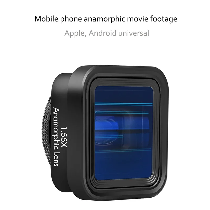 1.55X Phone Lens Mobile Phone Movie Wide Screen Anamorphic Lens Movie Blu-ray Brushed Video Shooting Lens for Mobile Phone