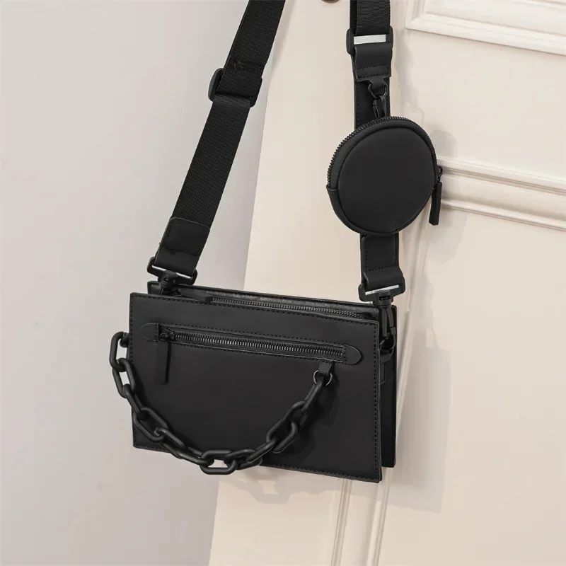 

Fashion Crossbody Bags Men 2 in 1 Square Shoulder Bag Luxury Design Shoulder Messenger Bag Men's Crossbody Bag Chain Handbags
