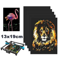 Laser Engraver Magic Color Rainbow Scratch Card Art Paper 13cmx19cm Random Color For Laser Engraving TTS-55 DIY Drawing Gift