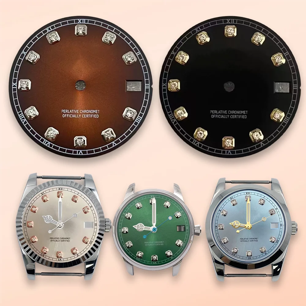 Diamonds Dial 28.5mm S Dial  NH35 Sunray Dial Watch Modification Accessories Fit NH35 Japanese Automatic Movement