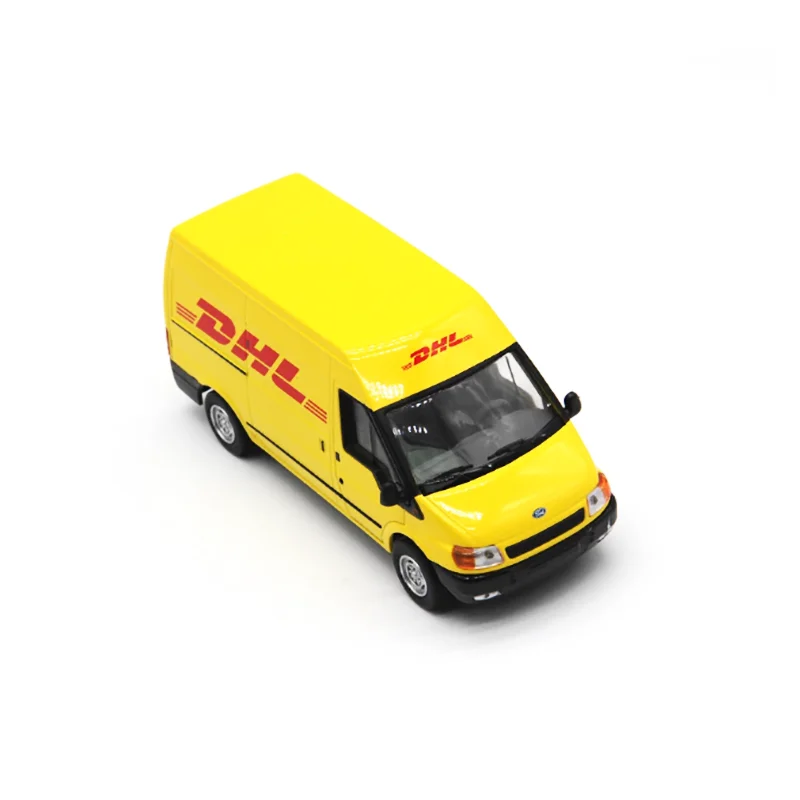 Odlewany model samochodu Transit DHL w skali 1:32, wykonany ze stopu, gotowy produkt, symulacja, zabawka kolekcjonerska, prezent, model statyczny do ekspozycji.