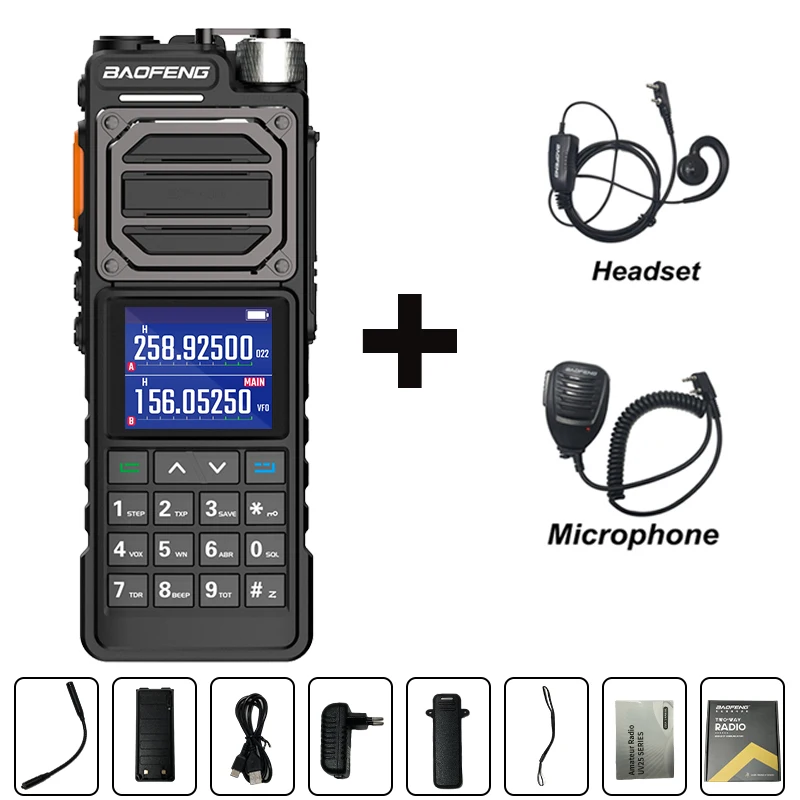 Top! UV-25M High Powerful Tactical Walkie Talkie 50KM Full Band 999CH Frequency Copy Type-C Two Way Ham Radio PRO