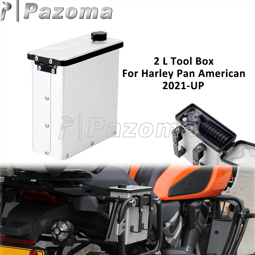 

For Harley Pan American 1250 CVO RA1250 Special RA1250S Side Storage Tool Box Case Motorcycle Rear Silver Toolbox 2.3L 2021-2024