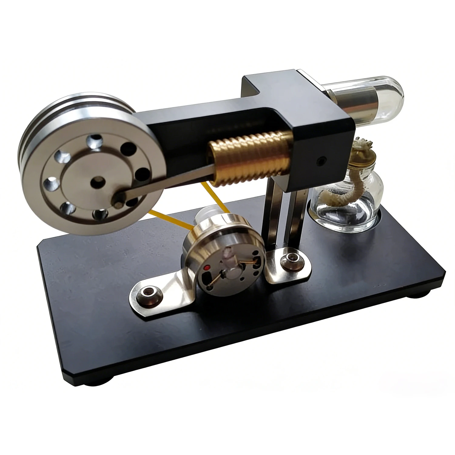 

Stirling Engine Single Cylinder Metal Glass Tube CNC Production DIY Scientific Experiment Toys