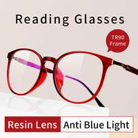 Ultra-light Reading glasses for Women, Blue Light Blocking Presbyopia Eyeglasses,Anti-radiation,Full Rim Magnifying Glass