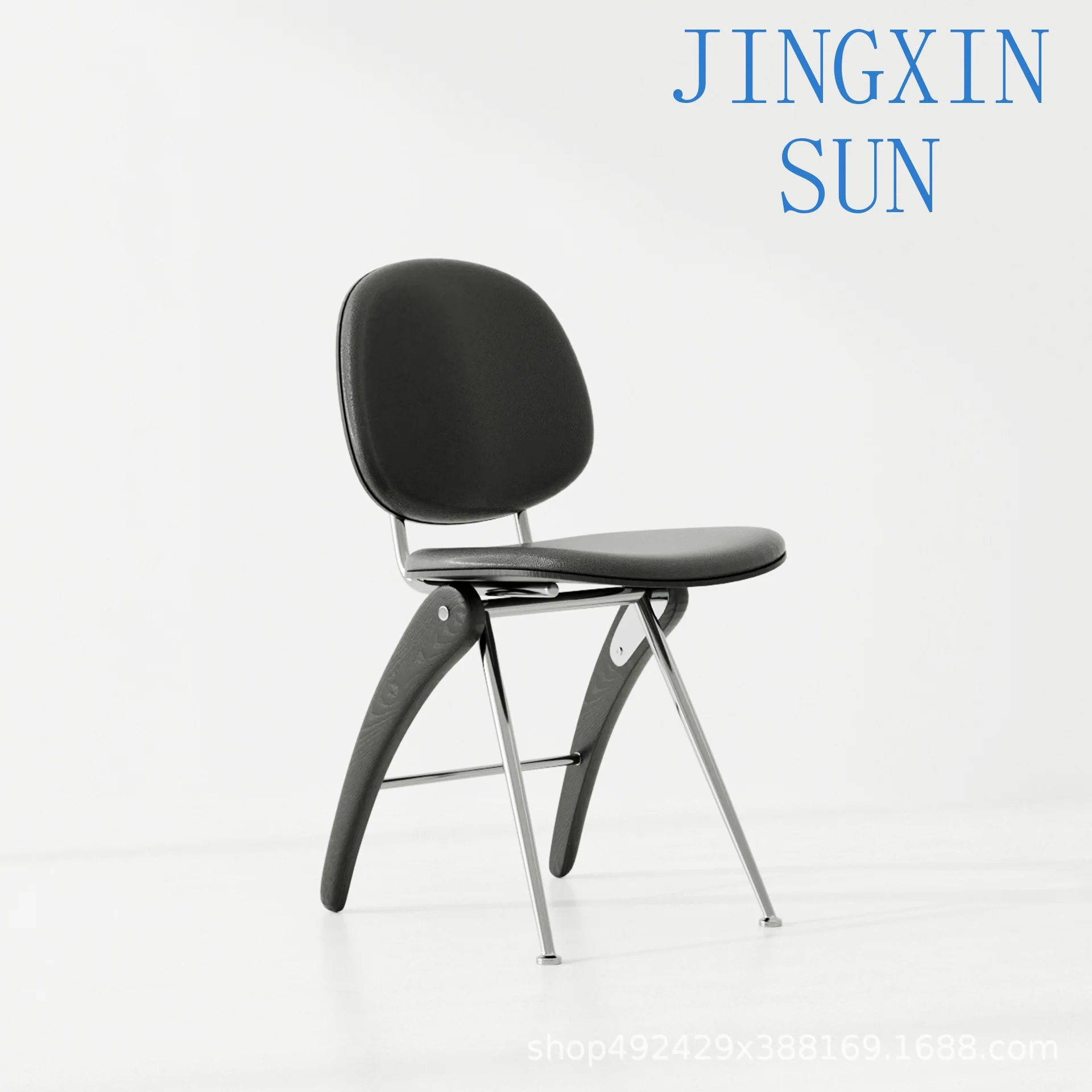 Solid wood stainless steel Bauhaus dining chair antique home designer creative single chair