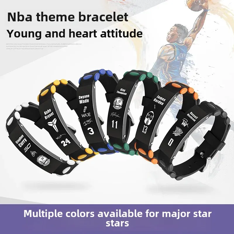 Pulsera deportiva de acero inoxidable de la NBA, Star de baloncesto, James All-Star, productos para fanáticos, accesorios de joyería fanática