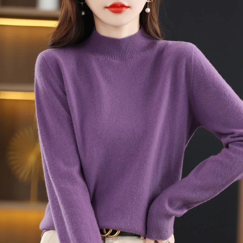 Assault Seamless First-Line Ready-To-Wear! 2025 Autumn and Winter 100% Pure Wool Sweater Women's Loose Temperament Knitted Sweat