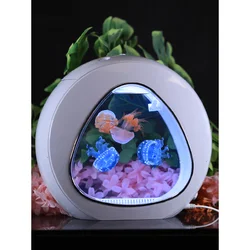 Jellyfish Tank Living Creature Glass Flower Container Landscaping Living Room Desktop Pet Viewing Fish Tank Red Moon