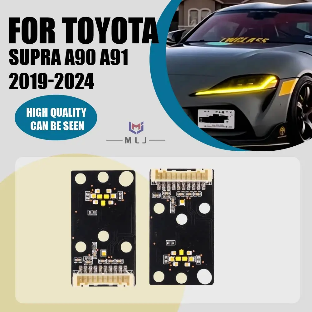 For Toyota Supra A90 A91 2019-2024 Yellow LED Angel Eyes DRL Source Board Chip LED Headlight Turn Signal Light Source Board Chip