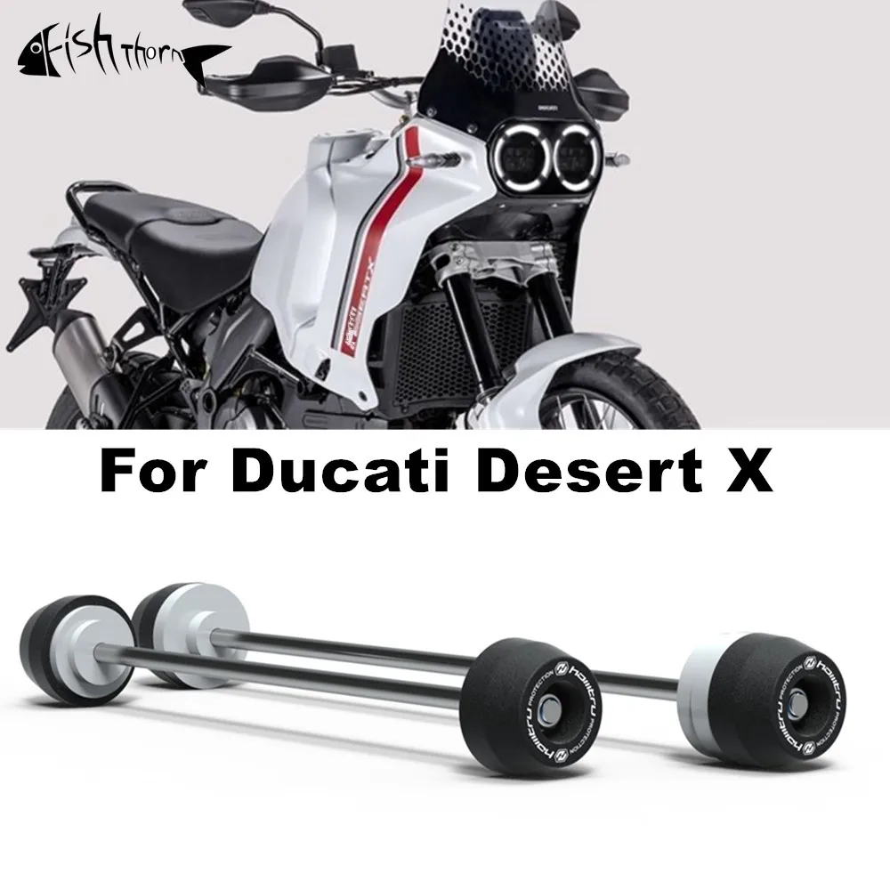 

For Ducati Desert X DesertX desertX 2022 2023 Motorcycle Front & Rear Axle Fork Crash Sliders Wheel Protection