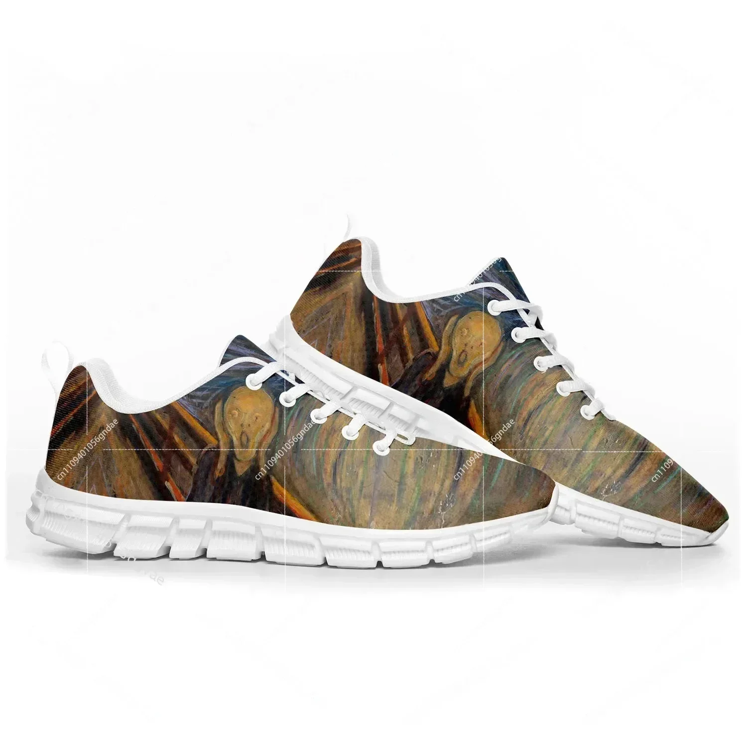 

Edvard Munch Oil Painting The Scream Sports Shoes Mens Womens Sneakers Custom High Quality Couple Shoes