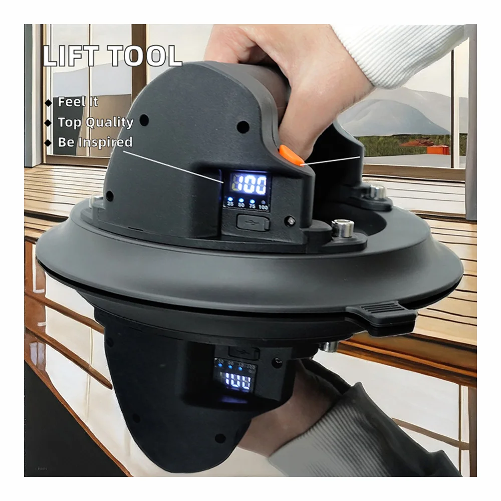 Heavy Duty Portable Granite Lifter Stone Lifting Tool Electric Vacuum Suction Cup for Structure Tile Glass Wood 150kg Capacity