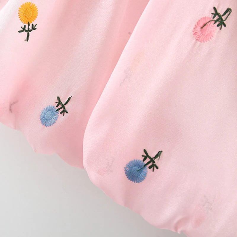 Summer New Girl Baby Dress Bubble Sleeve Flower Bubble Sleeve Bow Embroidered Flower Open Back Sweet Princess Dress