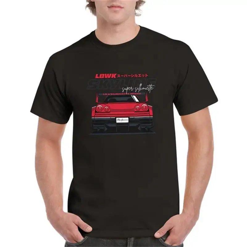 Liberty Walk Super Silhouette R34 GTR Skyline T-Shirt Versatile O-Neck 100% Cotton Streetwear Casual Tops Vintage Short Sleeve