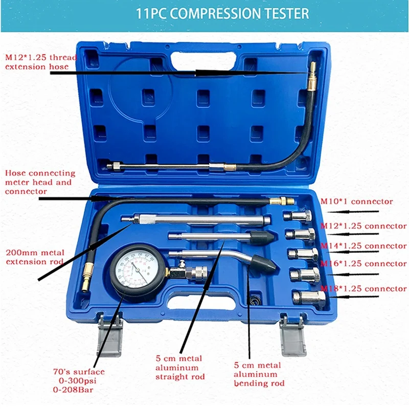 

Engine Cylinder Leakage Compression Test Pressure Tool Engine Cylinder Pressure Gauge Automobile Cylinder Pressure Gauge