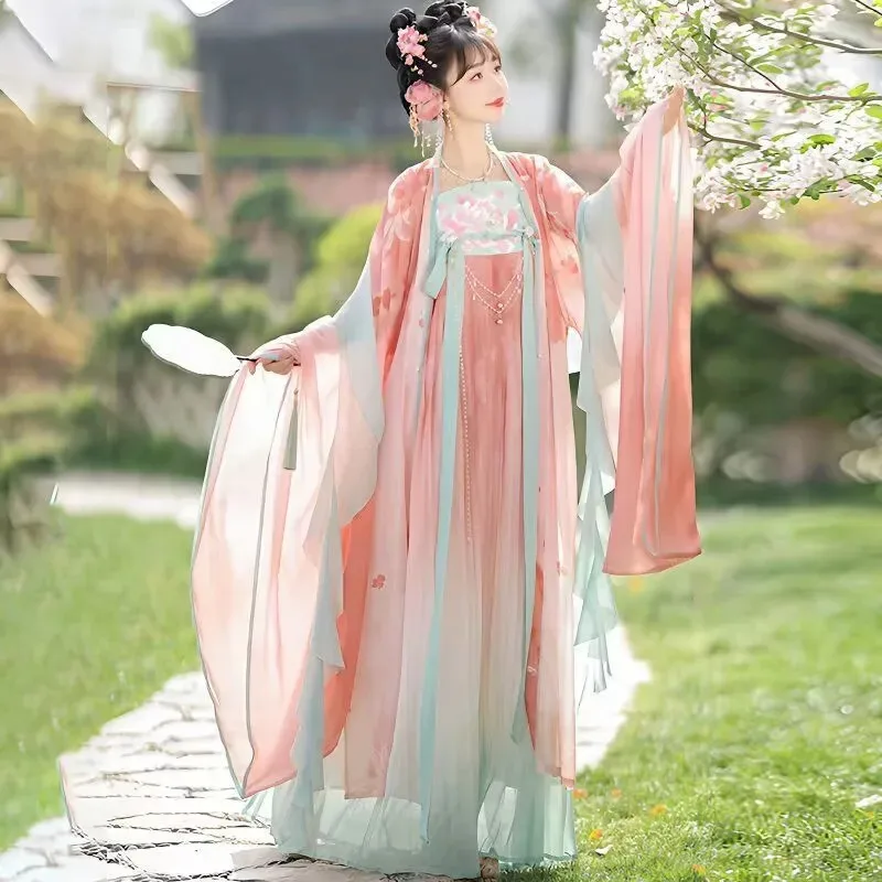 

2025 Summer Hanfu Women Chinese Traditional Cosplay Fairy Costume Ancient Pink Hanfu Dress Purple Birthday Party Dress Plus Size