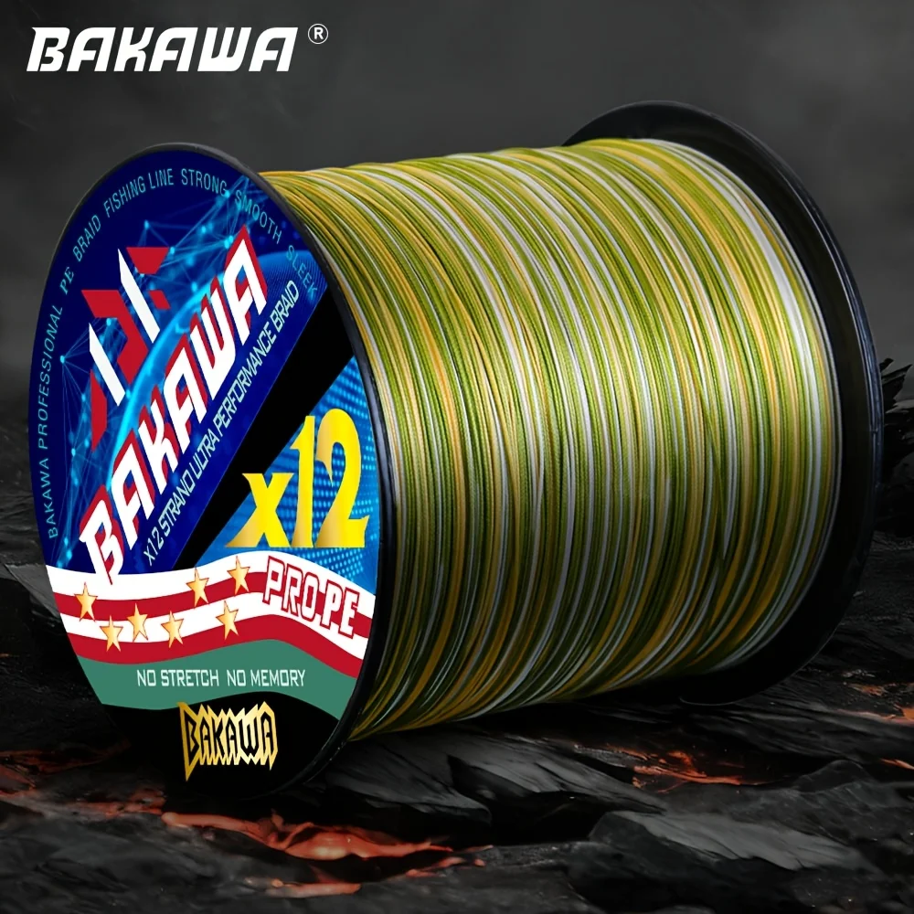 BAKAWA 12-Strang 300M 65LB Geflochtene Angelschnur X12 Multifilament PE Karpfenangelzubehör für Angelausrüstung Angelartikel