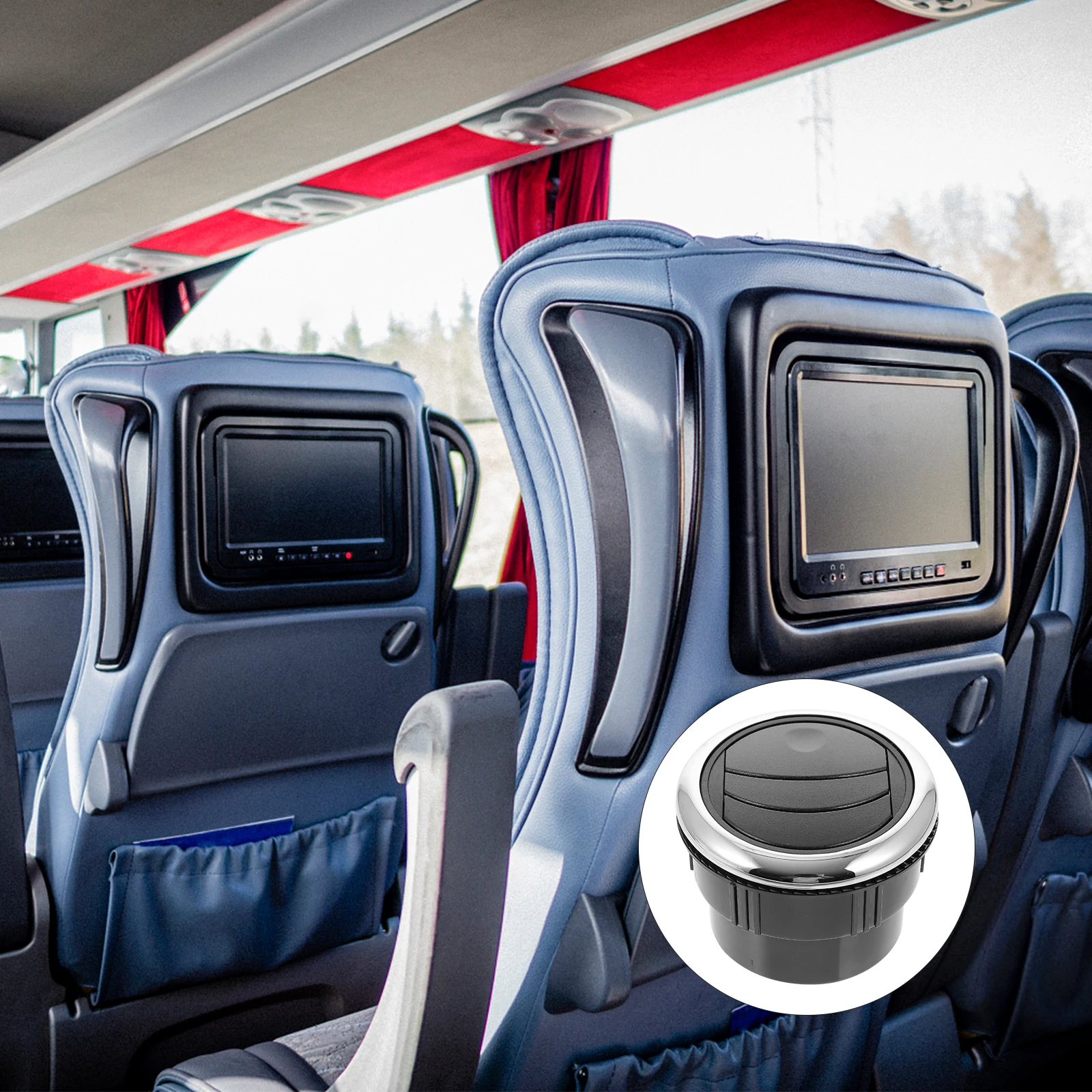 

2pcs Round Air Outlet Conditioning Vent for Bus RV Made of Durable ABS Material Adjustable Wind Direction Widely Used in