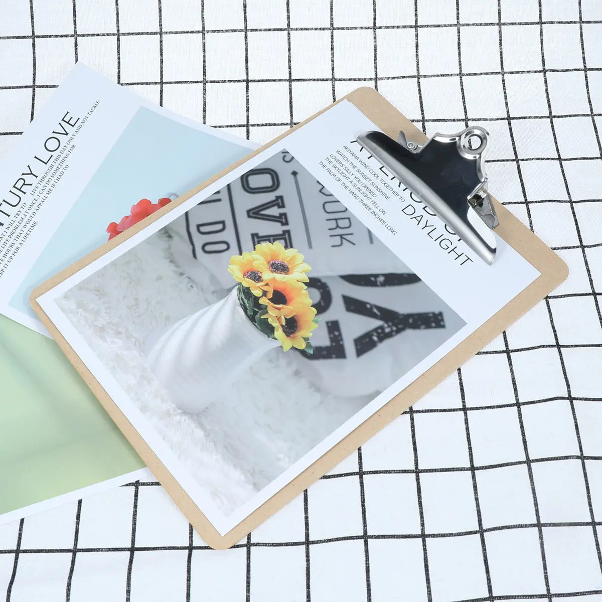 

A4 Hardboard Clipboard Folder Low Profile Metal Clip for Office School Hospital Restaurant Writing Notes Memo Pads Receipts